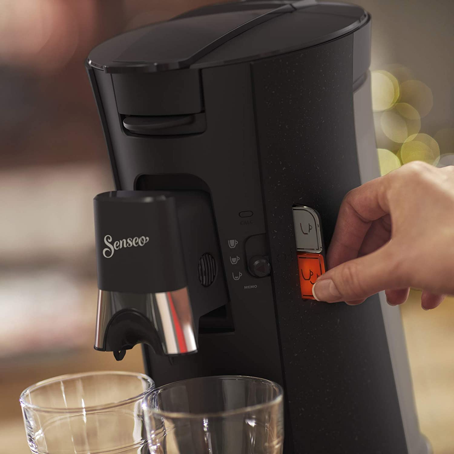 Machine à Café à Dosettes SENSEO Select Eco CSA240/20 – Noir Moucheté, 1450 W