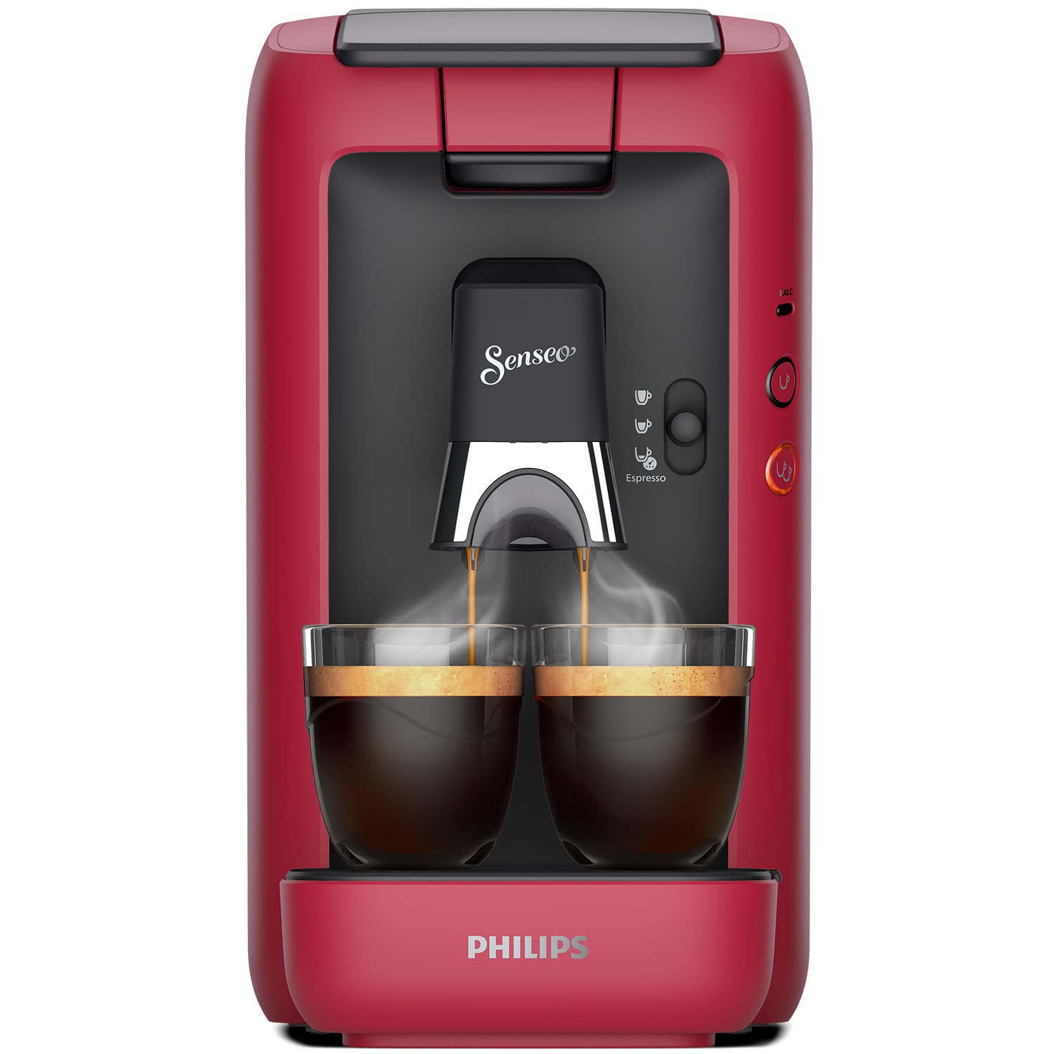 Machine à Café à Dosettes SENSEO Maestro CSA260/91 – Rouge, Réservoir XL 1,2 L