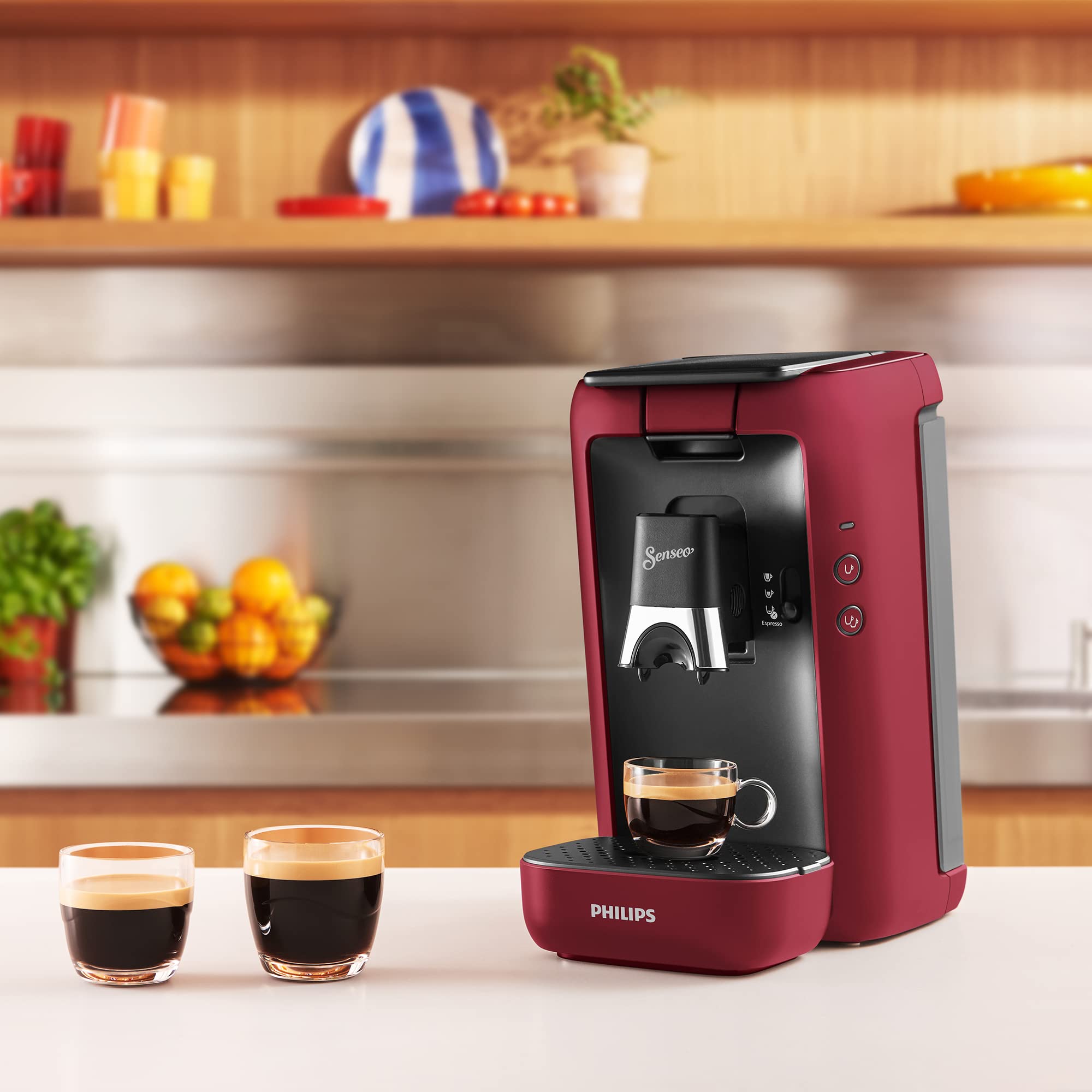 Machine à Café à Dosettes SENSEO Maestro CSA260/91 – Rouge, Réservoir XL 1,2 L