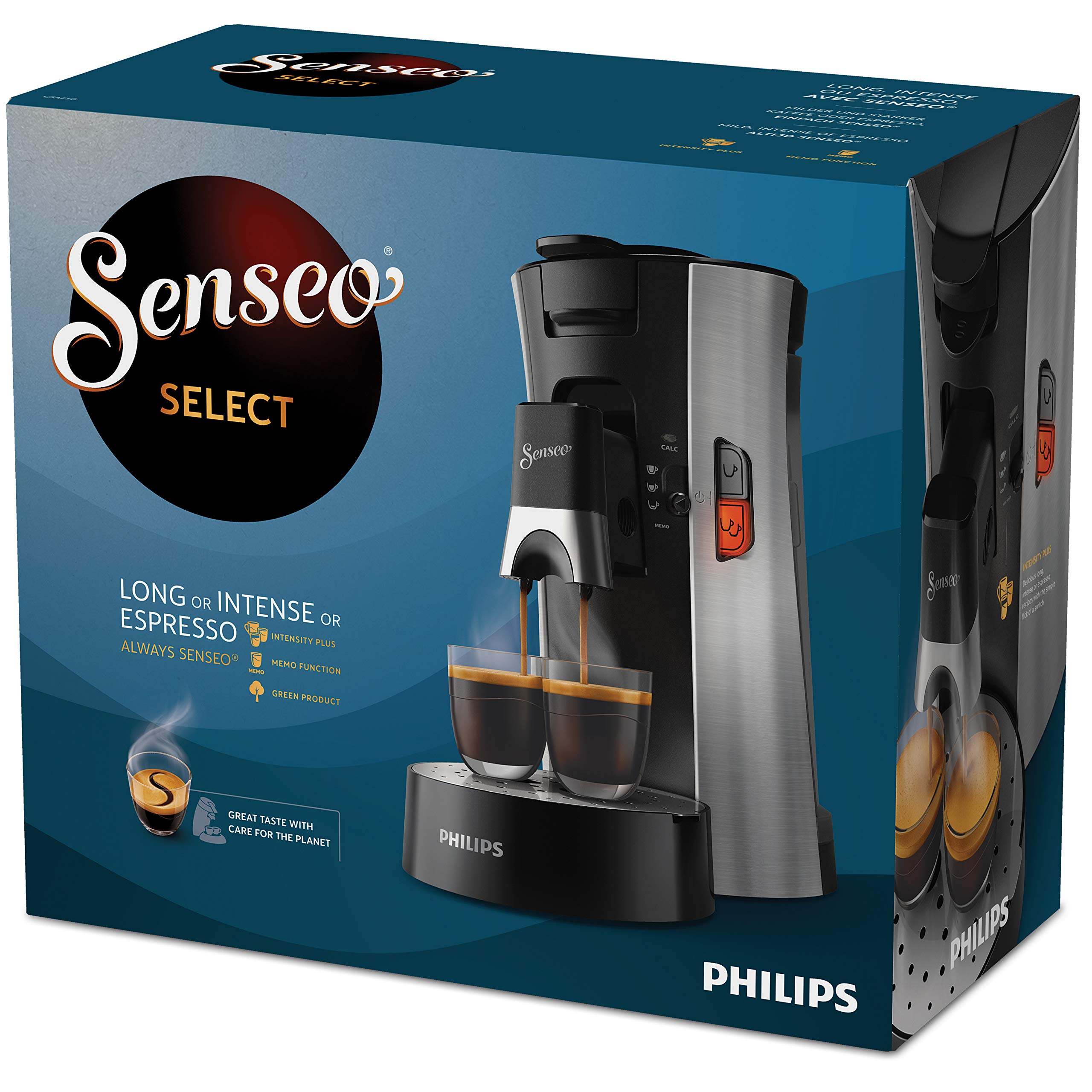 Machine à Café à Dosettes SENSEO Select Eco CSA250/10 – Acier Brossé