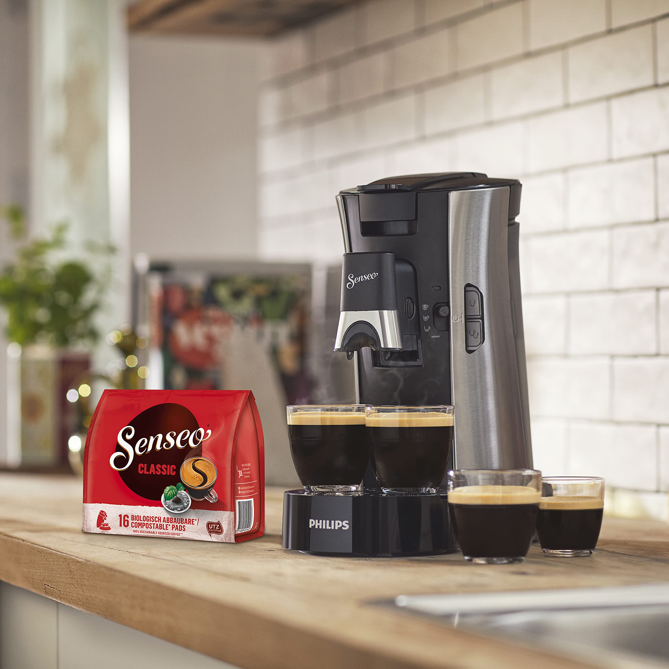 Machine à Café à Dosettes SENSEO Select Eco CSA250/10 – Acier Brossé